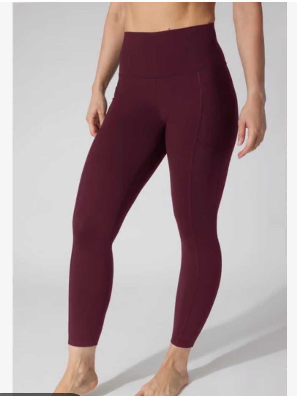 High-Waist Pocket Leggings in Deep Wine